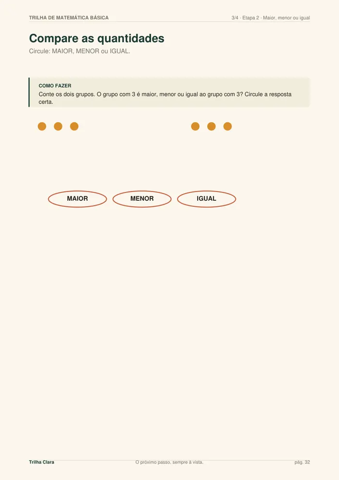 Trilha de Matemática Básica — página real